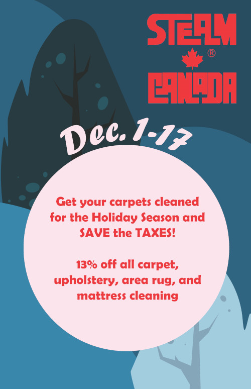 Steam Canada Christmas Carpet Cleaning Specials